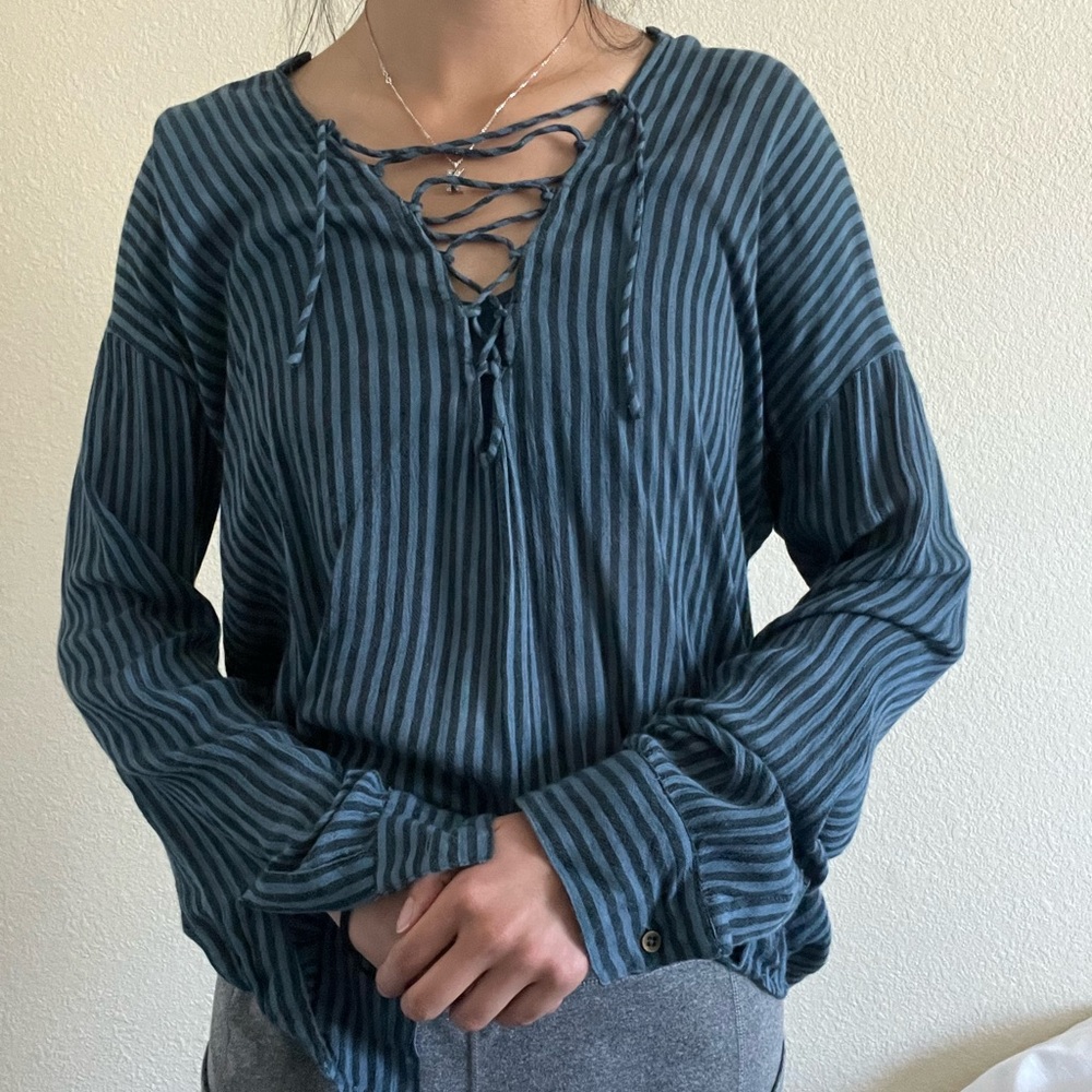 BILLABONG Long Sleeve Striped Shirt for Women Size M